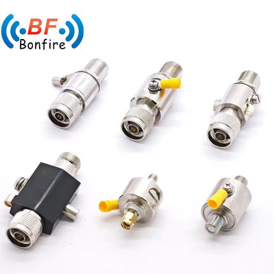 Ασφάλιση DC-6000MHz UHF Coaxial Lightning RF Arrestor με διεπαφή N-M έως N-F