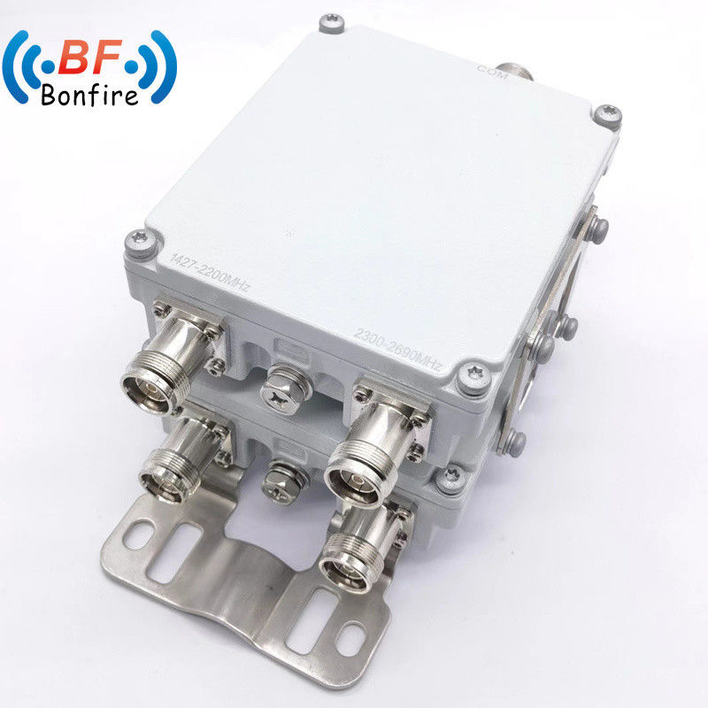 Δύο ζώνες 1710-2170MHz 2300-2690MHz DIN Δίδυμος διπλεξέρ για τη συνολική παράδοση έργου
