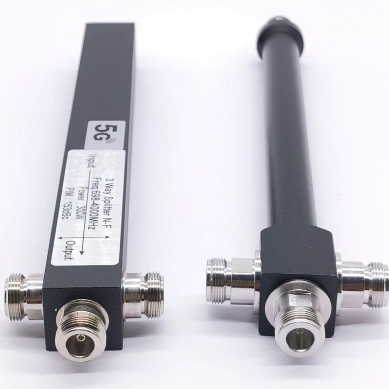 698-4200MHz N-F 3 Way Low Pim Cavity High Power Splitter σε προσαρμοσμένο γκρι χρώμα