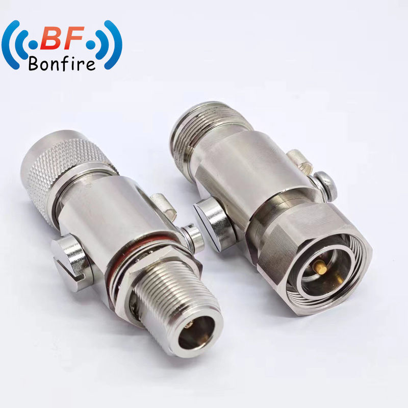 Προσαρμοσμένος F τύπου RF Lightning Arrester για Τηλεόραση 698-3800MHz Διπλός Διπλός Γυναίκα
